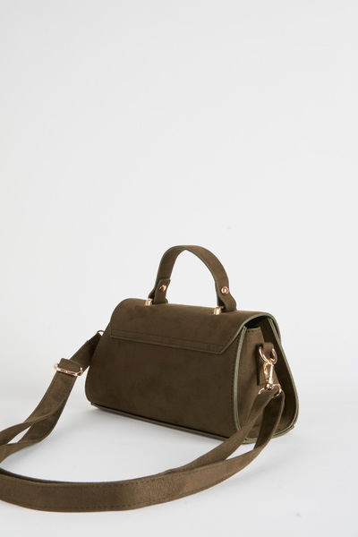 Vivaq Kadın Haki Frezya Süet Tasarım Çıt Çıt Kapama El Kol Ve Omuz Çantası