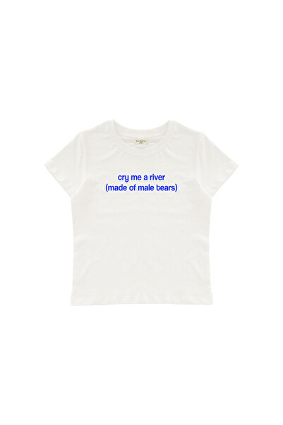 lethestudios Μπλουζάκι Crop Top με στάμπα Male Tears