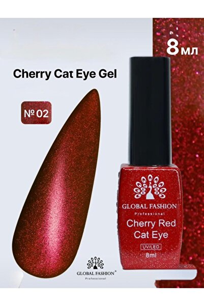 global fashion Ojă semipermanentă ochi de pisică, Cherry Red Cat Eye Global F...