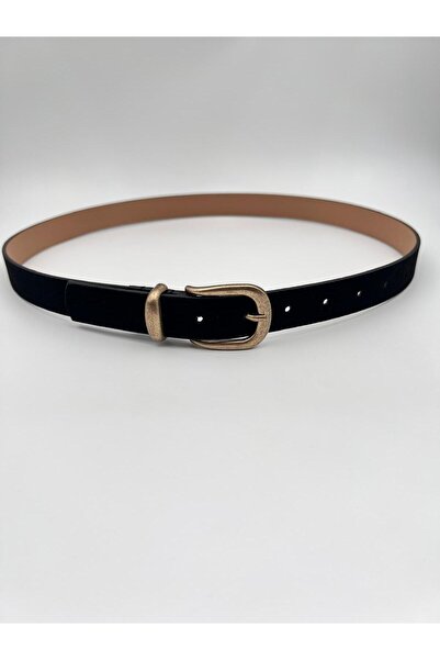 Mynoa Curea neagră/de piele de căprioară pentru femei, curea pentru pantaloni...