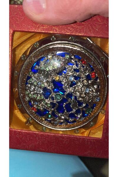 global fashion Set of 5 units: Purse mirror, round, with Stone-Embellished , ...