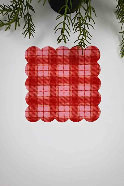 decofav Plaid Cozy Plaid Design Laser Cut Cocktail Napkin 1 Piece