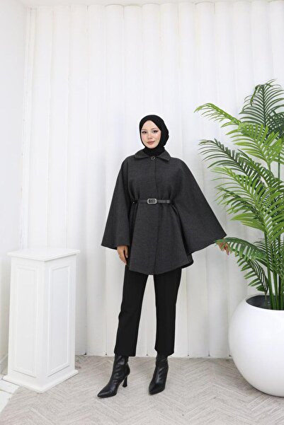 RAZENCİ Imported Cashmere Long Poncho