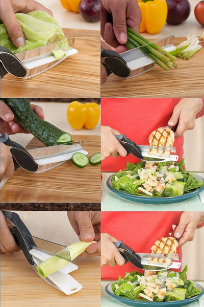 Mode Cool 2’si 1 Arada Mutfak Makası – Pratik, Hızlı ve Güvenli Sebze & Meyve Doğrayıcı