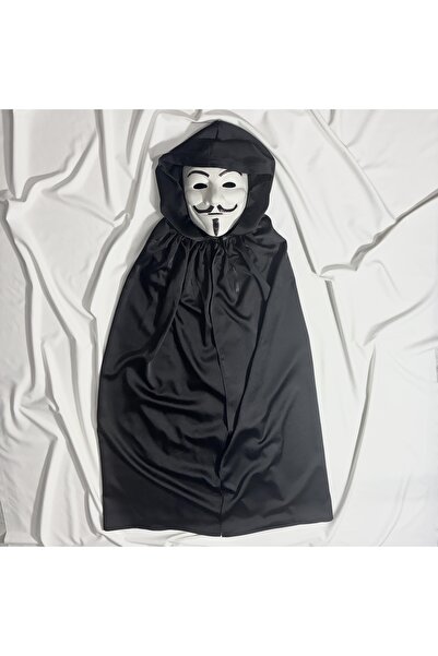 Dimmel Costume Kapşonlu Pelerin Vandetta Maske