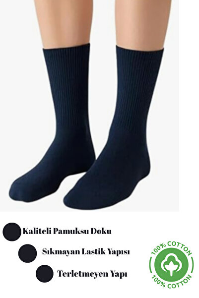 DİLRUBA AVM 6 Pairs Tennis Socks F Corded Fabric Black Anti-Sweat Unisex - High Quality Tennis Socks Socket Length