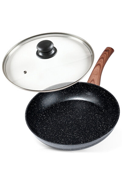 Other Patelnia granitowa ze szklaną pokrywką BLACK&WOOD 26 cm