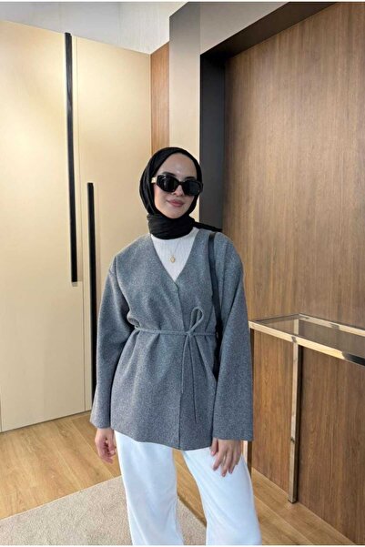 merve ada design İnce Kaşe Kaban-Yumuşak Dokulu