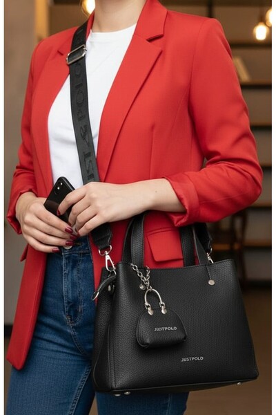 Just Polo Original Soft Leather Adjustable Cross Column Strap Shoulder Bag