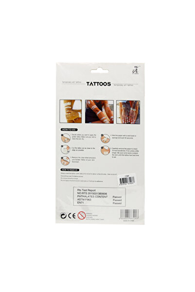 global fashion Temporary Body Tattoo Metal Tatto Stickers AS-18