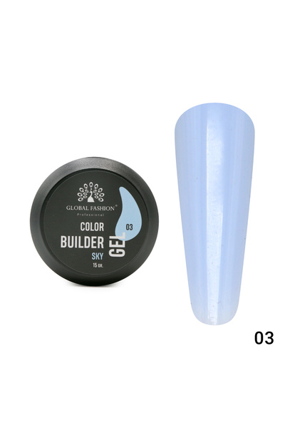 global fashion Nail modeling gel 15 g, Color Builder Gel, 03-Sky
