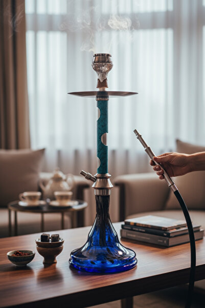 Han Tobacco Titan Mavi Renk Tam Set Nargile Takımı