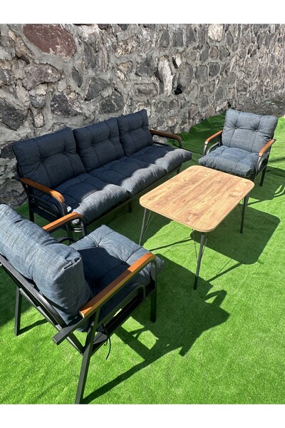 BM DESİNG 3+1+1 sehpalı bahçe balkon takımı
