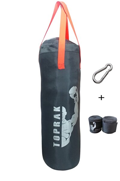 bilshop Boks Torbası Eldiven, Karabina Ve Bandaj Hediyeli İçi Dolu 60x22cm Füme