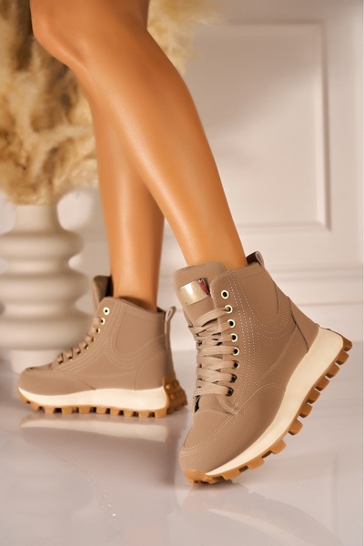 Joana Women's Lined Khaki Leather Boots