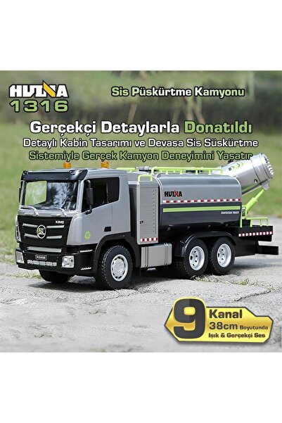 Huina 1316 1/18 RC Sis Püskürtme Kamyonu İş Makinesi Uzaktan Kumandalı RC Model - 2.4Ghz Gerçekçi Si