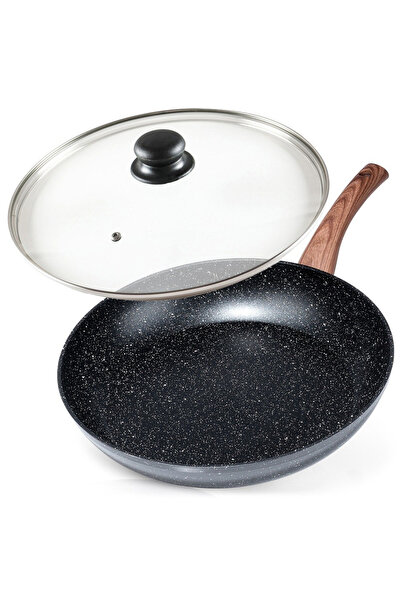 Other Patelnia granitowa ze szklaną pokrywką BLACK&WOOD 32 cm