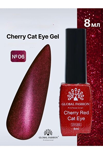 global fashion Ojă semipermanentă ochi de pisică Cherry Red Cat Eye Global Fa...