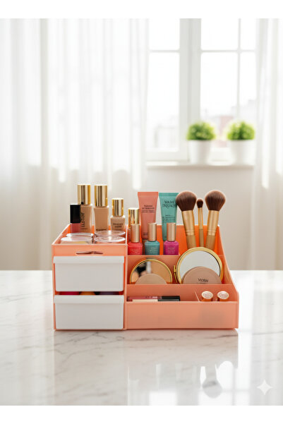 Buclee Makeup Organizing Box |   Desktop Organizer with Drawers |   Cosmetic Lipstick Brush Jewelry Storage Box