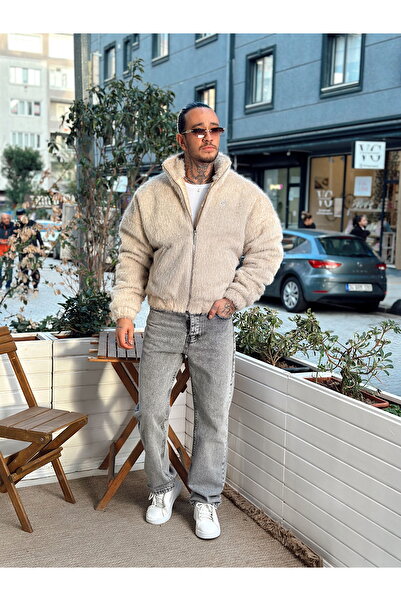 manch collection Oversize Kürk Mont Krem
