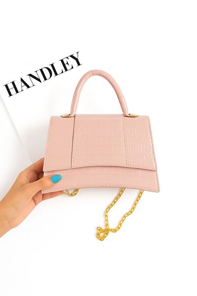 Handley Krokodil Koža Štampano Ruka i Torba za rame – Zlatni Lančani kaiš kom...