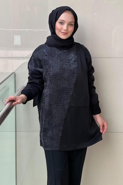 Nuss Jacquard Patterned Asymmetrical Cupra Tunic
