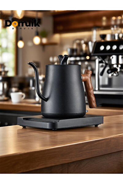 Domuik Electric Gooseneck Kettle 1L 1000W for Pour-over Coffee & Tea