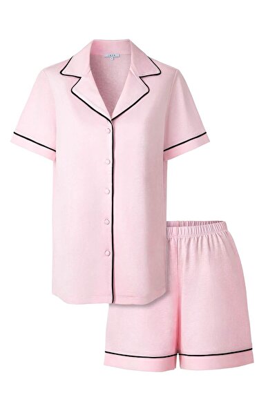 Jaya Modal Biyeli Şortlu Pijama Takımı / Pembe