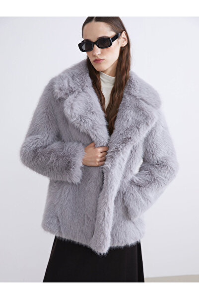 LC Waikiki Jacket Collar Women's Fur Coat