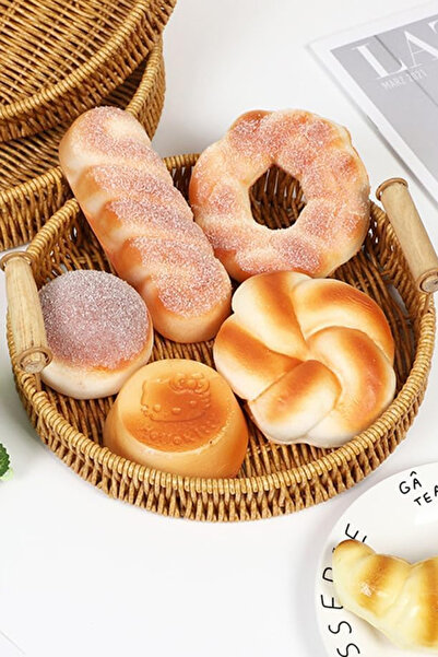 Home Ravena Rattan Çok Amaçlı Dekoratif Tepsi Meyve ve Ekmek Sepeti 24 cm