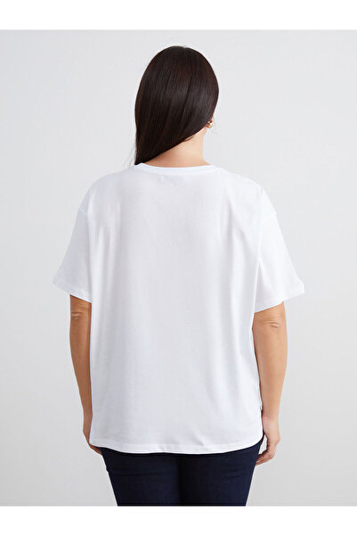 LC Waikiki Vizyon New Season Large Size Crew Neck Oversized Women's T-Shirt