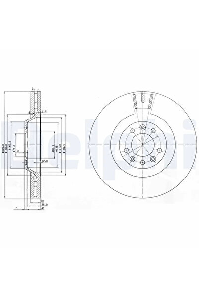 DELPHİ Спирачен диск Citroen C5 3/C6 Peugeot 407/607
