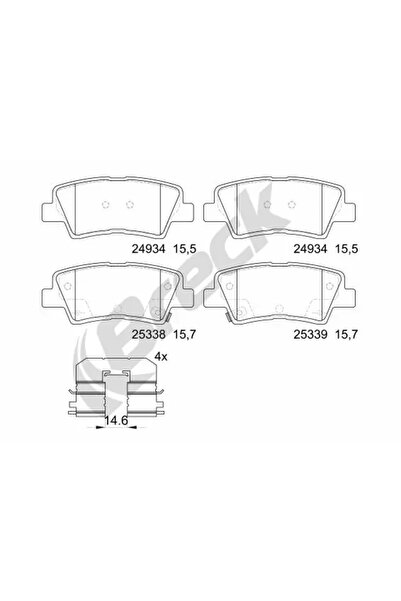 BRECK Set Placute Frana Frana Disc Hyundai Accent 4/Elantra 5 Limuzina/Grande...