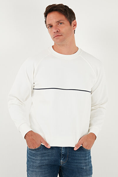 Buratti Cotton Stripe Detailed Relaxed Fit Crew Neck Sweat Men's Sweat 5901227