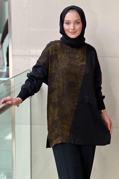 Nuss Jacquard Patterned Asymmetrical Cupra Tunic