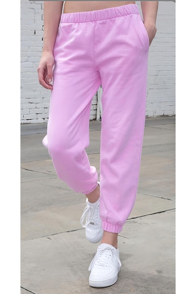 bright moon Girls' Sweatpants, Two-Thread Combed Cotton, No Knee-Length.