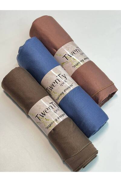 LA SEFA 3-Piece Combed Cotton Plain Shawl