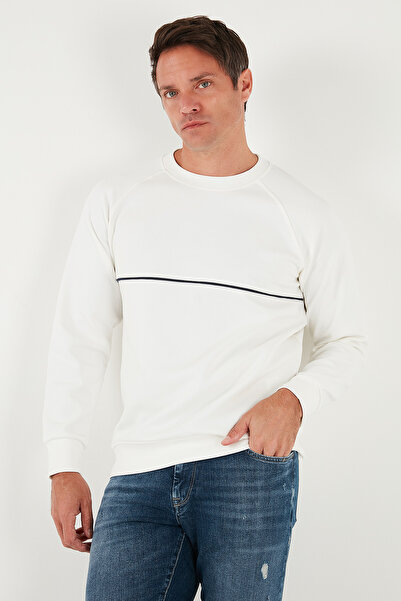 Buratti Памучна блуза с ребристи детайли, свободна кройка и обло деколте за мъже SWEAT 5901227