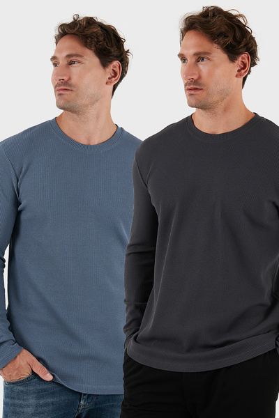 Buratti Βαμβακερό πουλόβερ με λαιμόκοψη εφαρμοστό Basic Sweat Ανδρικό SWEAT 5...