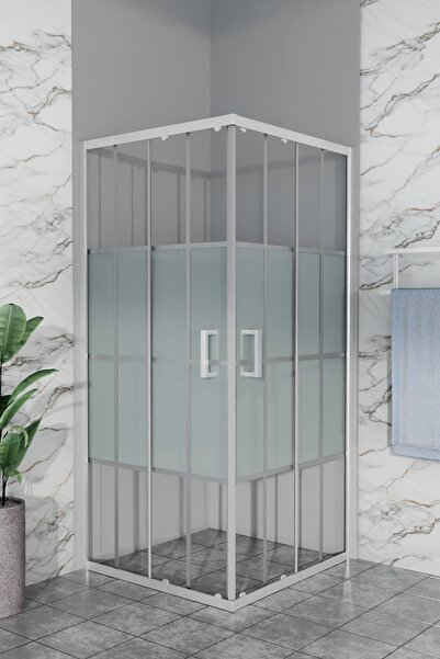 BAGNOGLASS BAGNO SERİ KROM KAROLAJ DESEN ORTASI KUMLU 5MM DUŞAKABİN