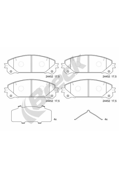 BRECK Комплект накладки за дискови спирачки Lexus ES/NX/RX Toyota Alphard / V...