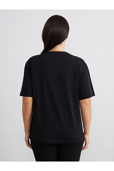 LC Waikiki Plus Size Crew Neck Printed Women's T-Shirt