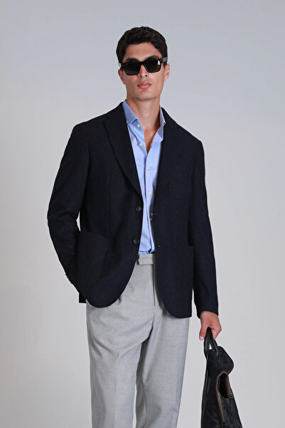 Lufian Ανδρικό μπουφάν Slim Fit Navy Blue Dor Sport Blazer