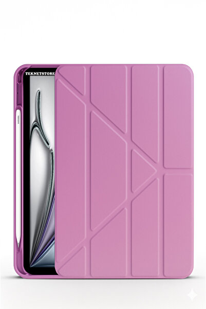 TEKNETSTORE İpad Air 11" M3 (2025) / M2 (2024) / Air 10.9" (2022/2020) Kılıf Kalem Şarj Bölümü Uyku Modu Standlı