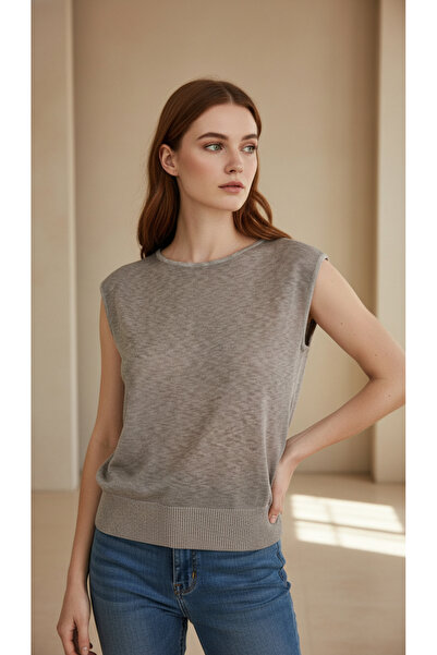 Digz fashion 100% Cotton Gray Sleeveless Thin Knit T-Shirt