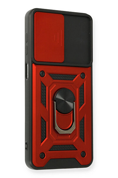 NewFace Sptrns Samsung Galaxy A12 Case Pars Silicone with Lens Ring (01522) - Red