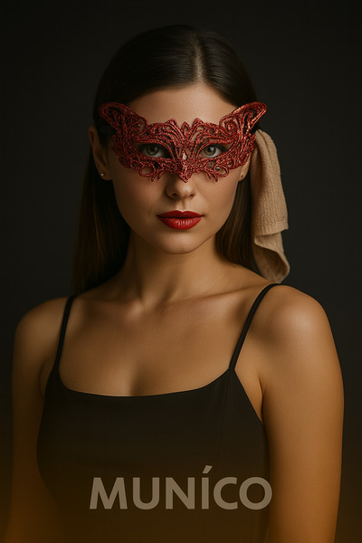 Munico Kırmızı Masquerade Maskesi Dantel Detay Konforlu Kullanım Yılbaşı Sexy...