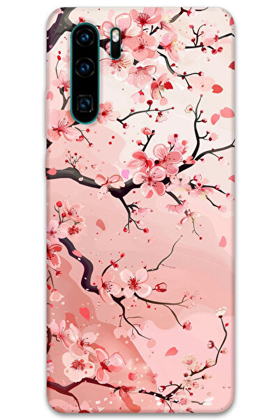 Gramaphone Huawei P30 Pro Uyumlu Çiçek Desenli Telefon Kılıfı + Ekran Koruyuc...