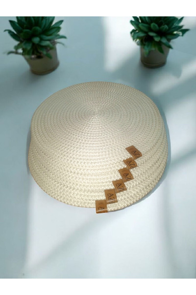 AZR HOME DESİGN Jute Straw Rope 6 Pieces Supla Serving Set Supla Beige