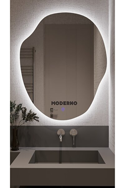 L' CAPO Mdrno Beyaz Led'li Lavabo & Banyo Aynası (Dokunmatik Sensörlü)